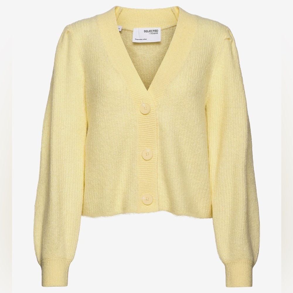Selected Femme Cropped Button Front Cardigan - Picture 2 of 11